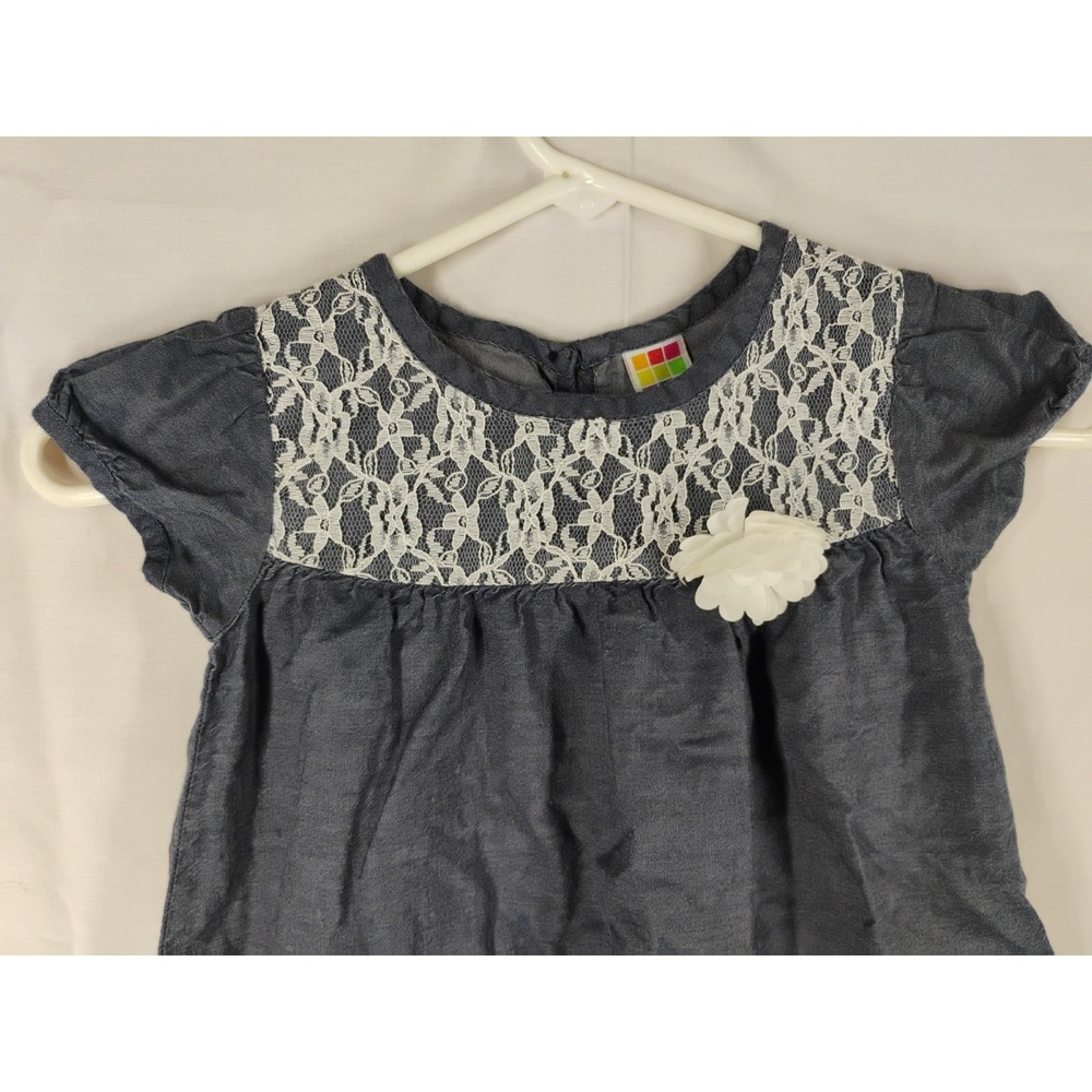 Healthtex Vintage Girls‎ 5T Denim Lace Dress Lightweight - Picture 2 of 7
